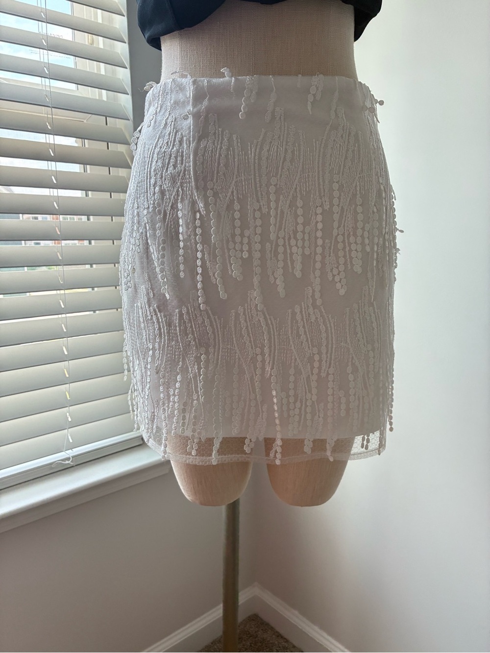 Lulus Women's Lace Fringe Bachelorette White Mini Skirt